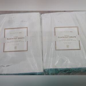 New Pottery Barn Teen Tassel Blackout Drapes Pool 2 Panels 52 X 84